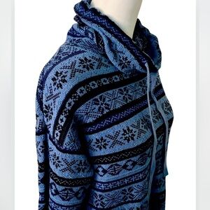 CHAPS Oversized Women’s Blue Knit Turtleneck Top Sweater Small